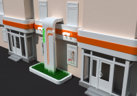 Фасад магазина (визуализация 3ds Max)