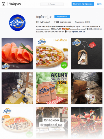 Продвижение онлайн ресторана по доставке еды. ТопФуд