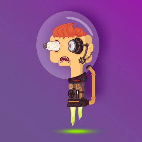 Иллюстрация к марафону художников, тема "Пришельцы"