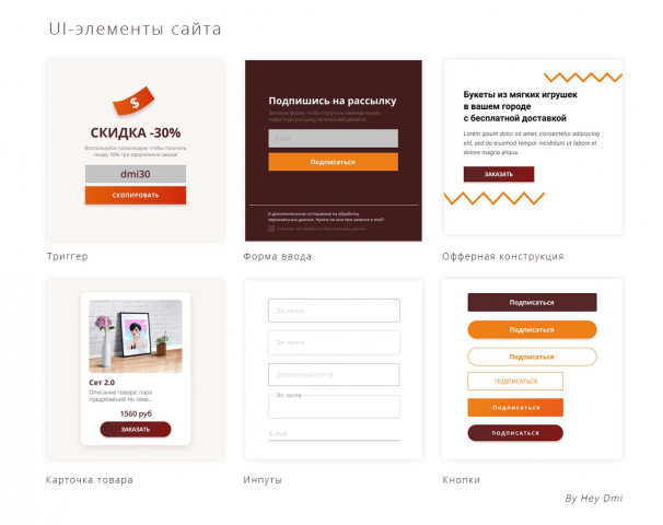 Элементы сайта