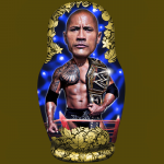 Эскиз матрешки "Дуэйн Джонсон"