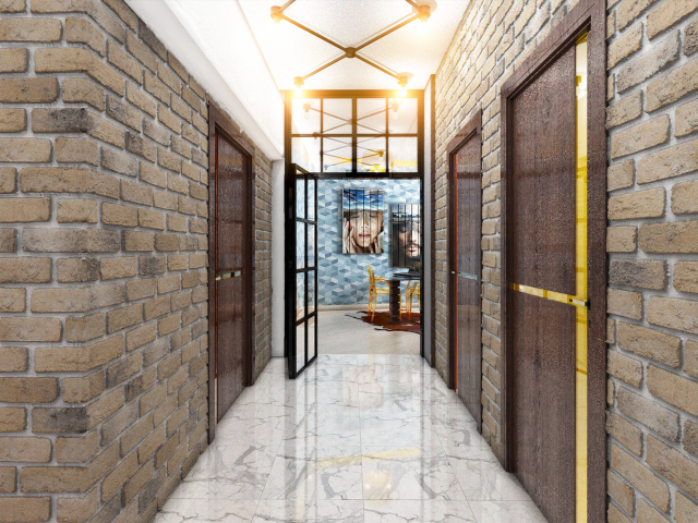 Design of Office. Corridor. 3D