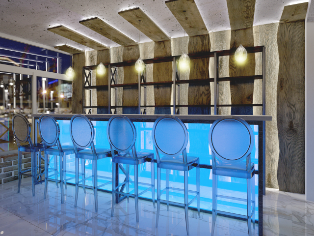 3D  Business bar. Design of interior