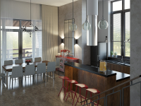 кухня-столовая в частном коттедже, г.Москва