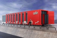 модульное кафе из морского контейнера