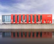 модульное кафе из морского контейнера