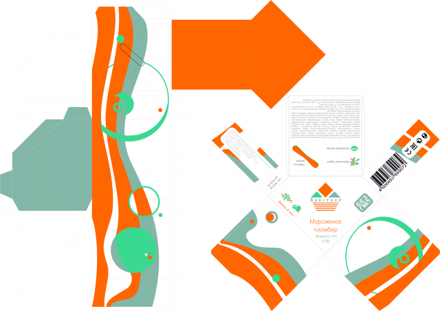 Развертка упаковки для мороженого "Кристалл"