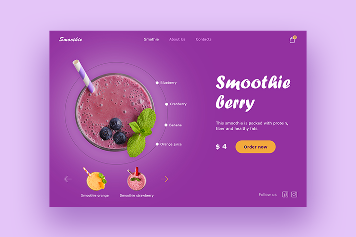 Smoothie berry concept | Концепт ягодного смузи