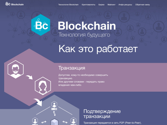 Лэндинг о технологии блокчейн