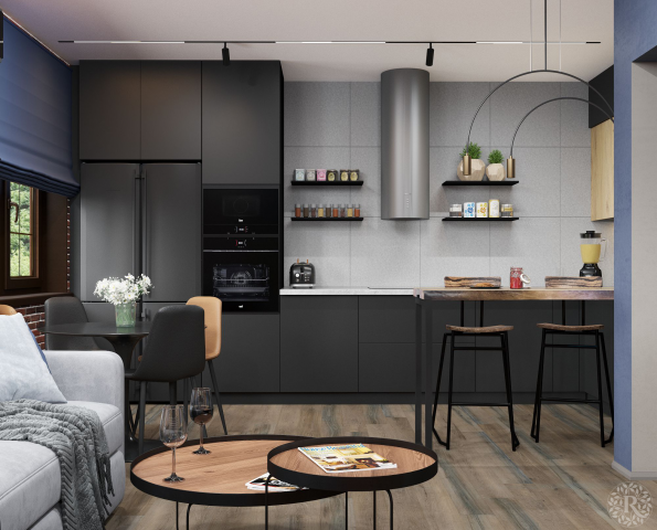 Кухня-гостиная в частном доме