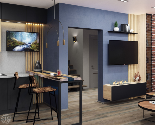 Кухня-гостиная в частном доме