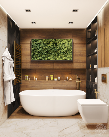 Ванная в трёхкомнатной квартире в Ярославле