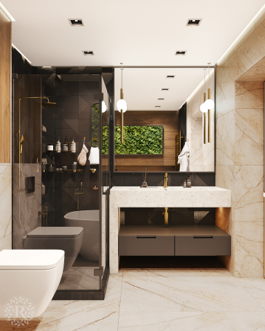 Ванная в трёхкомнатной квартире в Ярославле