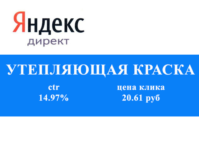 Контекстная реклама в Яндекс Директ: Утепляющая краска