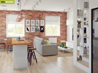 Кухня-гостиная в таунхаусе 137 кв. м., Москва