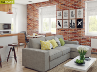 Кухня-гостиная в таунхаусе 137 кв. м., Москва