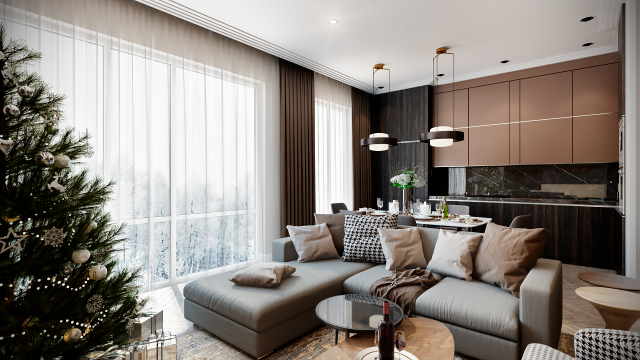 Студийная гостиная под новый год)