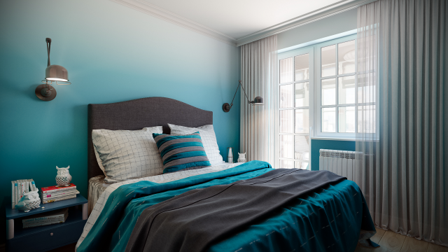 Спальня с градиентом