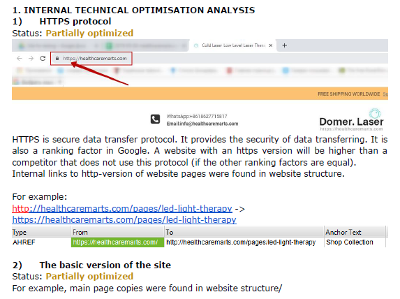 Аудит внутренней и технической оптимизации проекта