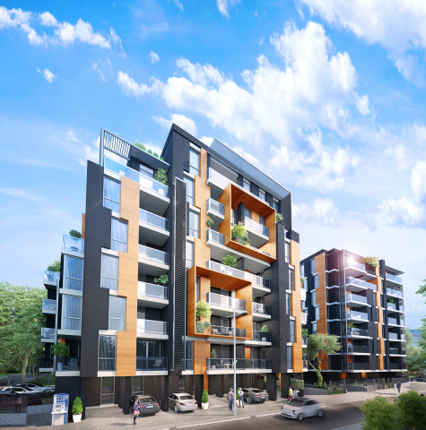 BULGARIA. RESIDENTIAL BUILDING DAY, NIGHT AND TOP RENDERINGS