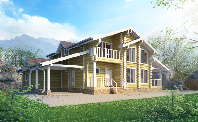 3d rendering/ Lumber house F240
