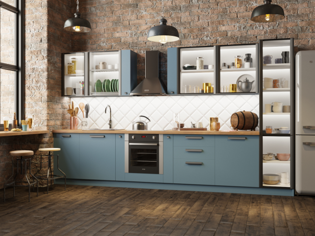 Визуализация кухни в стиле лофт