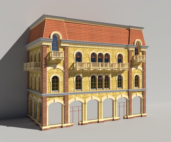 Моделирование и визуализация торгового фасада