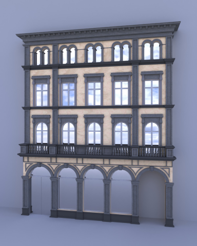 Моделирование и визуализация торгового фасада