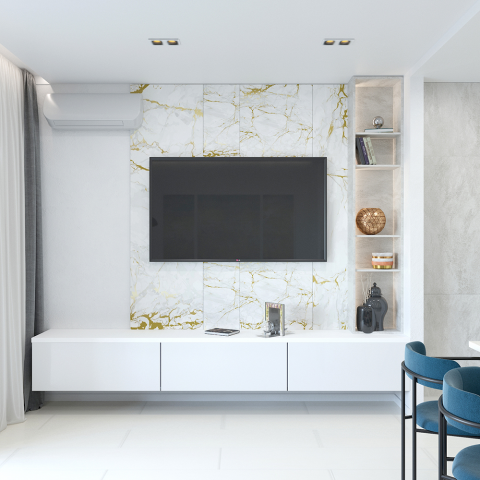 Интерьер гостиной в светлых тонах