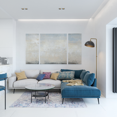 Интерьер гостиной в светлых тонах