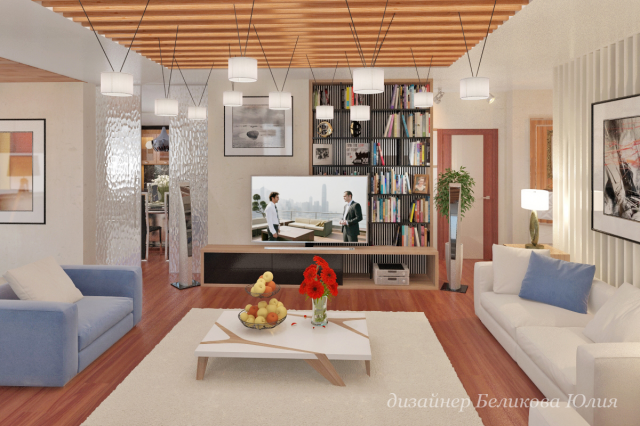 Дизайн проект кухни-гостиной. Витинево.