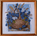 "Лукошко фиалок", 29х29 см, 2500р.