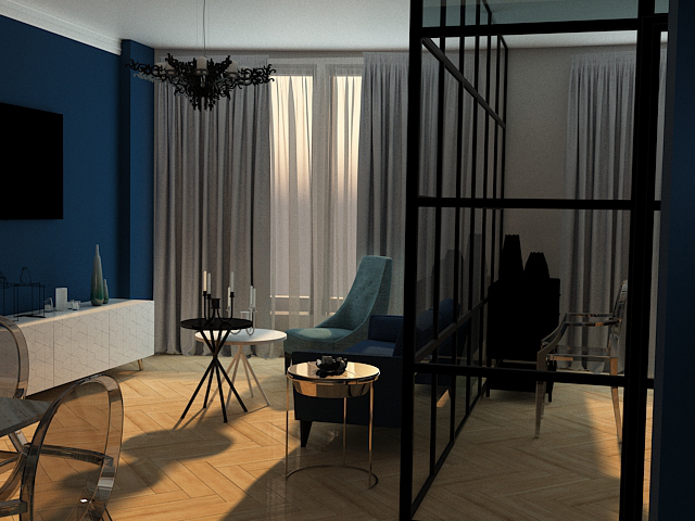 Черновой проект дизайна квартиры-студии