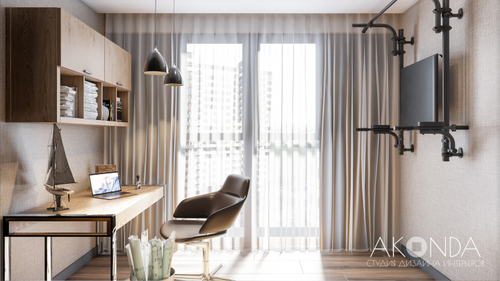 квартира дл холостяка. лоджия-кабинет