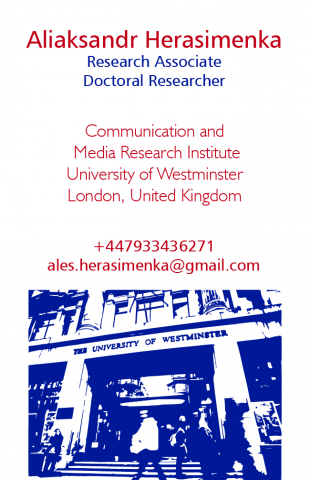 Business card for Research Associate & Doctoral Researcher