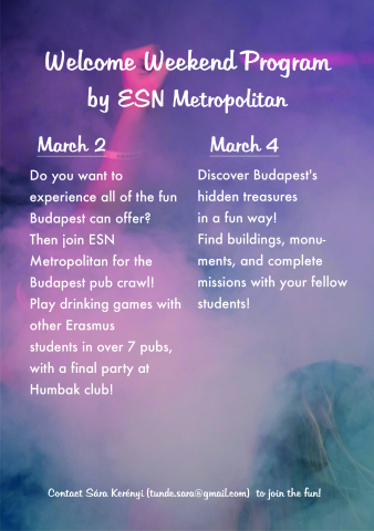 Флаер для ESN Metropolitan (Будапешт)