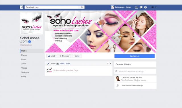 Facebook заставка (красота, наращивание ресниц, салон)