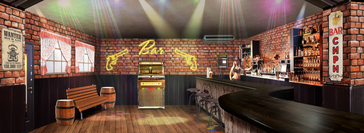 Дизайн в стиле бара Гадкий койот в фотошопе