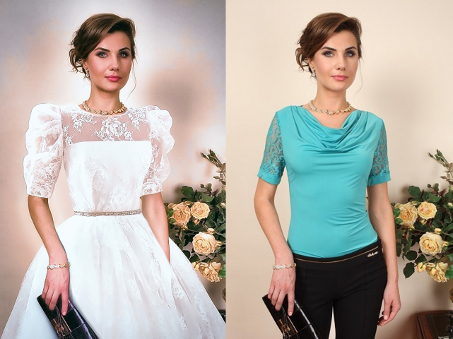 Замена одежды согласно пропорциям