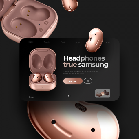Концепт экрана для продажи наушников Samsung