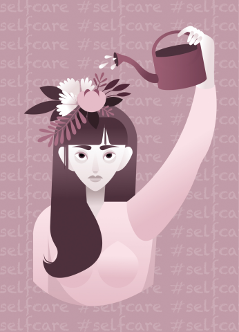 Открытка "Selfcare" из серии "Феминизм"