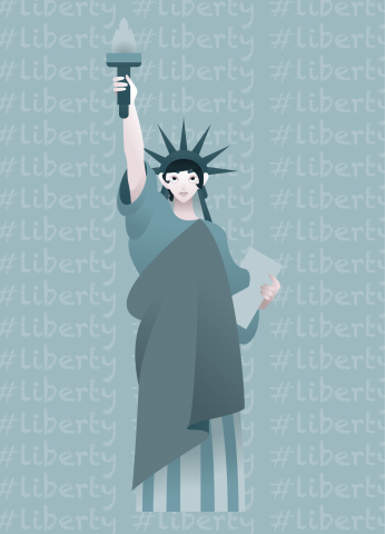 Открытка "Liberty" из серии "Феминизм"