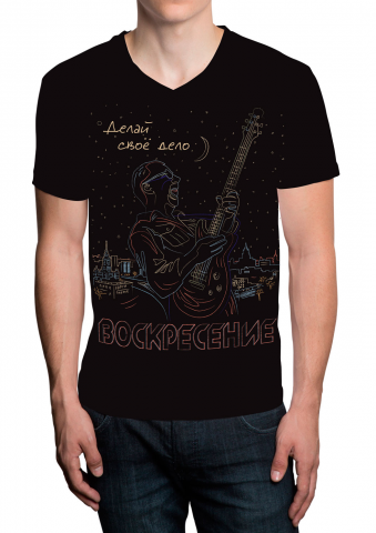 Оформление футболки для группы «Воскресение»