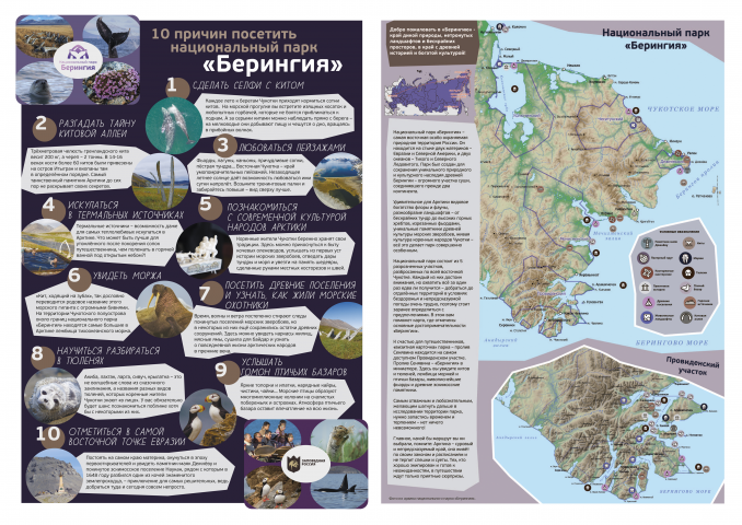 Буклет-карта для Национального парка "Берингия"