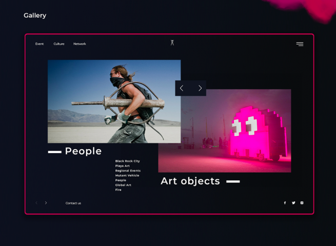 Сайт для фестиваля BURNING MAN
