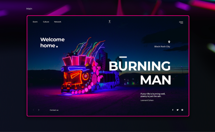 Сайт для фестиваля BURNING MAN