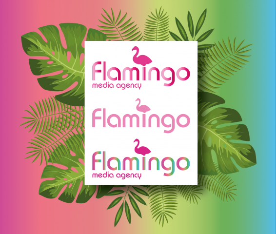 Логотип для медиа-агентства Flamingo