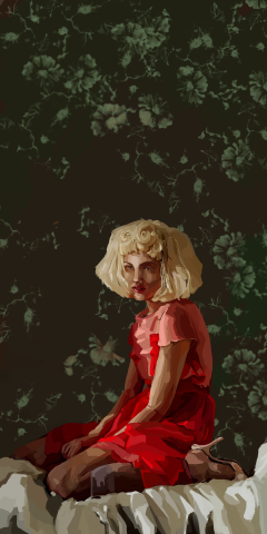 Girl in red dress