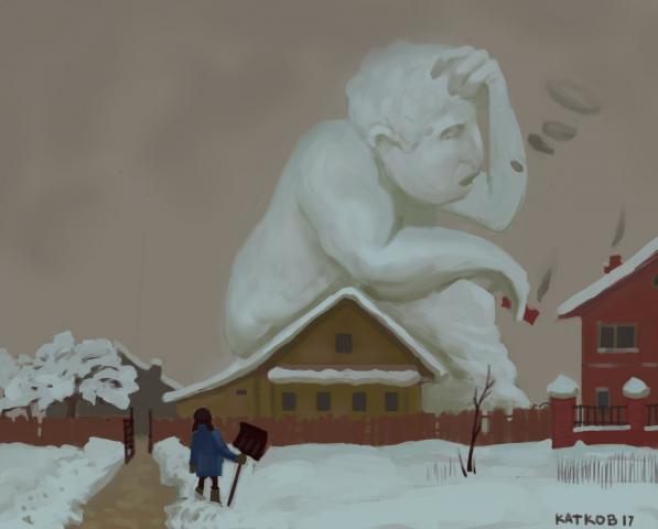 Снег на крыше