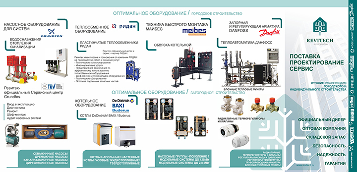 Буклет Revitech, сторона 1, формат 440х210 мм